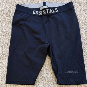 Essentials Black High-Rise Biker Shorts